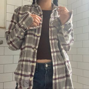 Cozy Plaid Flannel Button Down Grey 16 Boys